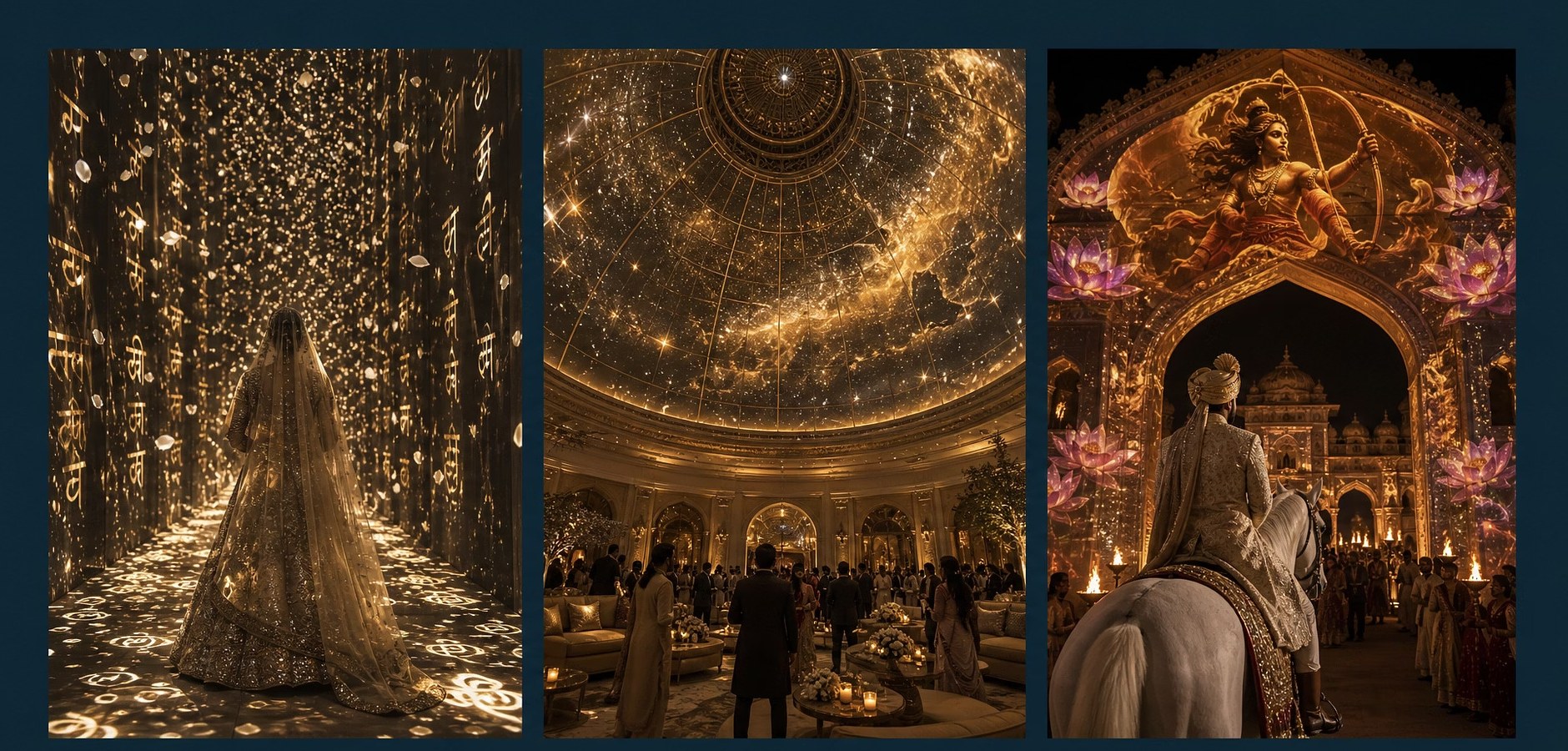 Bridal entry and immersive lounge projection experiences